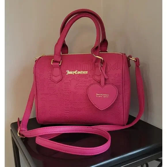 JUICY COUTURE Bag Speedy Satchel - Hot Pink & Matching Wristlet - Picture 4 of 16